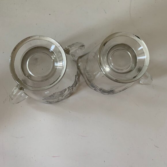 Open Sugar Bowl Creamer Silver City Flanders-Clear Sterling Silver Overlay - Picture 6 of 9